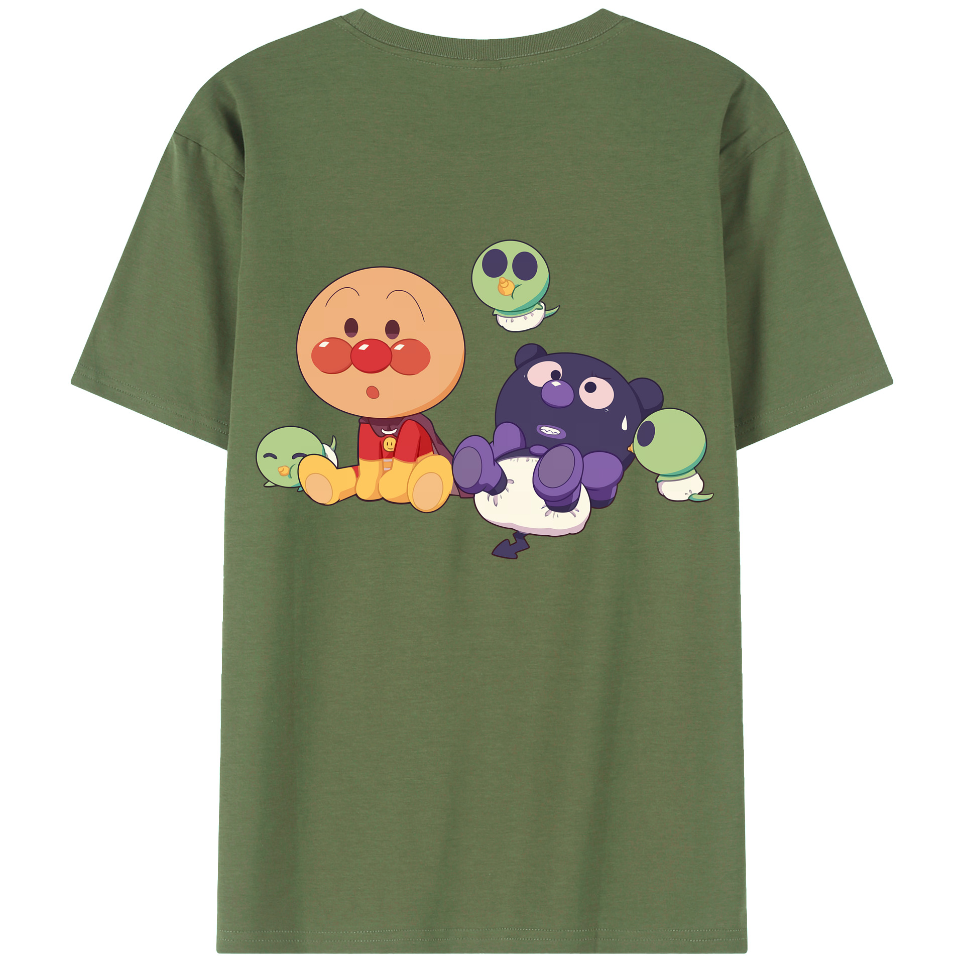 （画像用） アンパンマン Anpanman 綿100％ メンズ半袖Tシャツ（バックプリント） 通気性